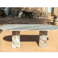 Hallie Brown Marble Dining Table