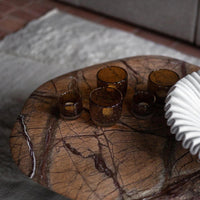 Hallmar Rainforest Brown Marble Coffee Table