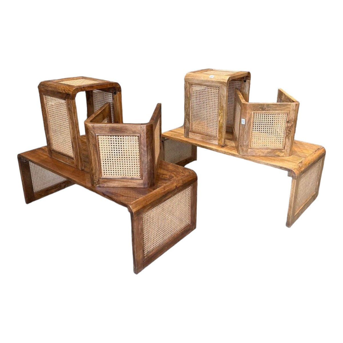 Hani Walnut Wood Bench & Tablet Set