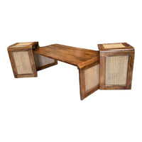 Hani Walnut Wood Bench & Tablet Set