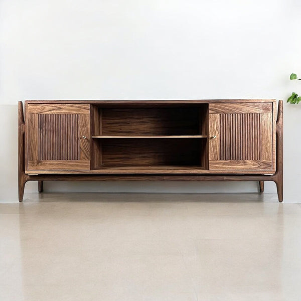 Buy Josue Walnut Wood TV Unit Online – Nismaaya Decor