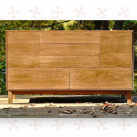 Helsa Oak Wood Chest Of Drawers 1