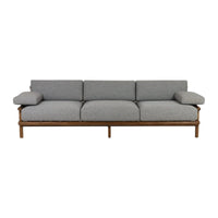 Henri Teak Wood & Fabric 3 Seater Sofa – Stylish and Durable Living Room Furniture