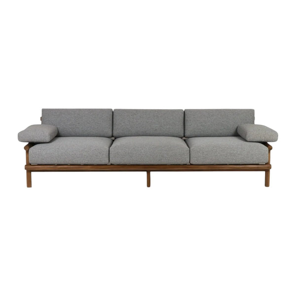 Henri Teak Wood & Fabric 3 Seater Sofa – Stylish and Durable Living Room Furniture