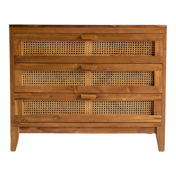 Jackson Teak Wood & Rattan Chest of Drawers 2