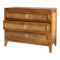 Jackson Teak Wood & Rattan Chest of Drawers 3