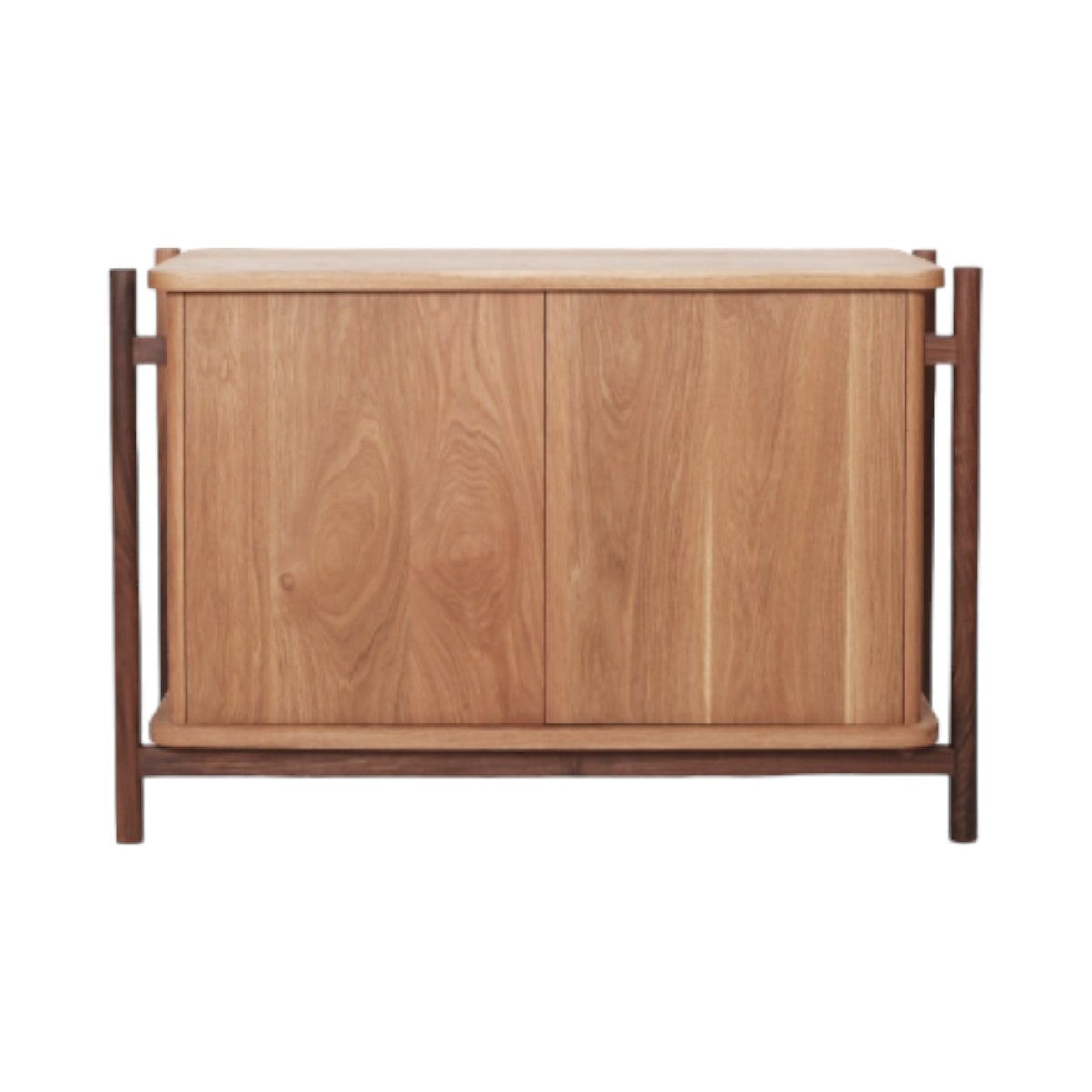 Janis Oak Wood Cabinet 2 Door Walnut Base 2