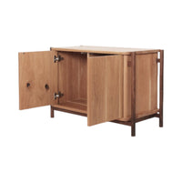 Janis Oak Wood Cabinet 2 Door Walnut Base 3