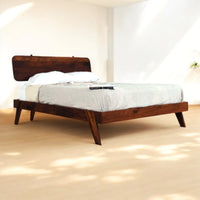 Jaser Walnut Wood Bed