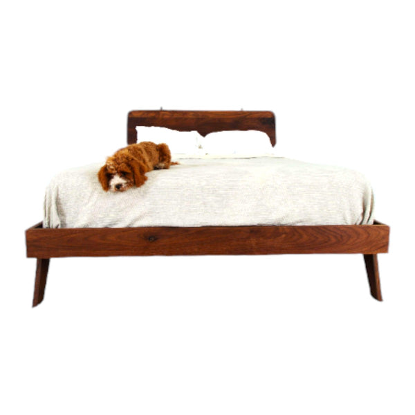 Jaser Walnut Wood Bed