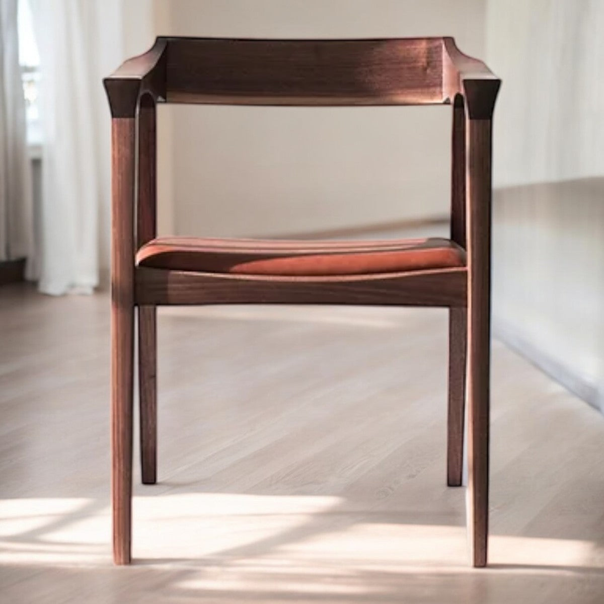 Jonas Walnut Wood Arm Chair – Nismaaya Decor