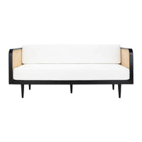 Lia Teak Wood & Rattan 3 Seater Sofa 2