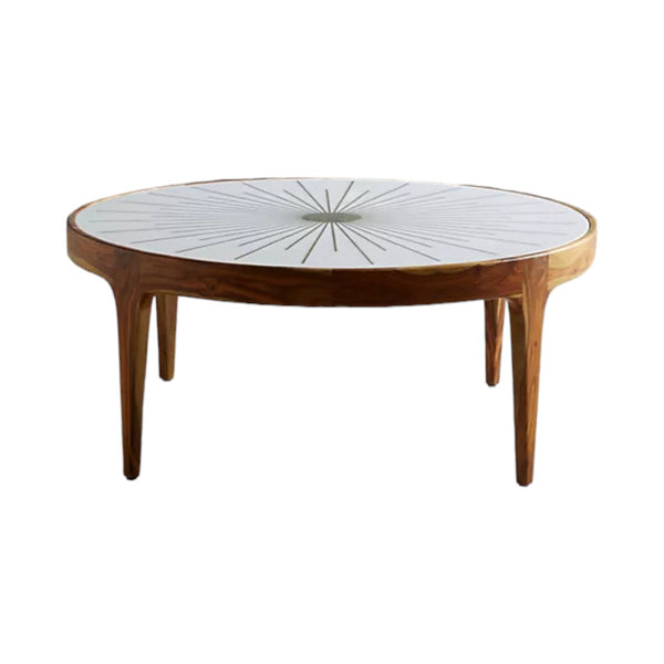 Maren Brass Starburst Round Coffee Table 2