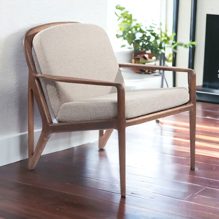 Marnina Walnut Wood Lounge Chair 1