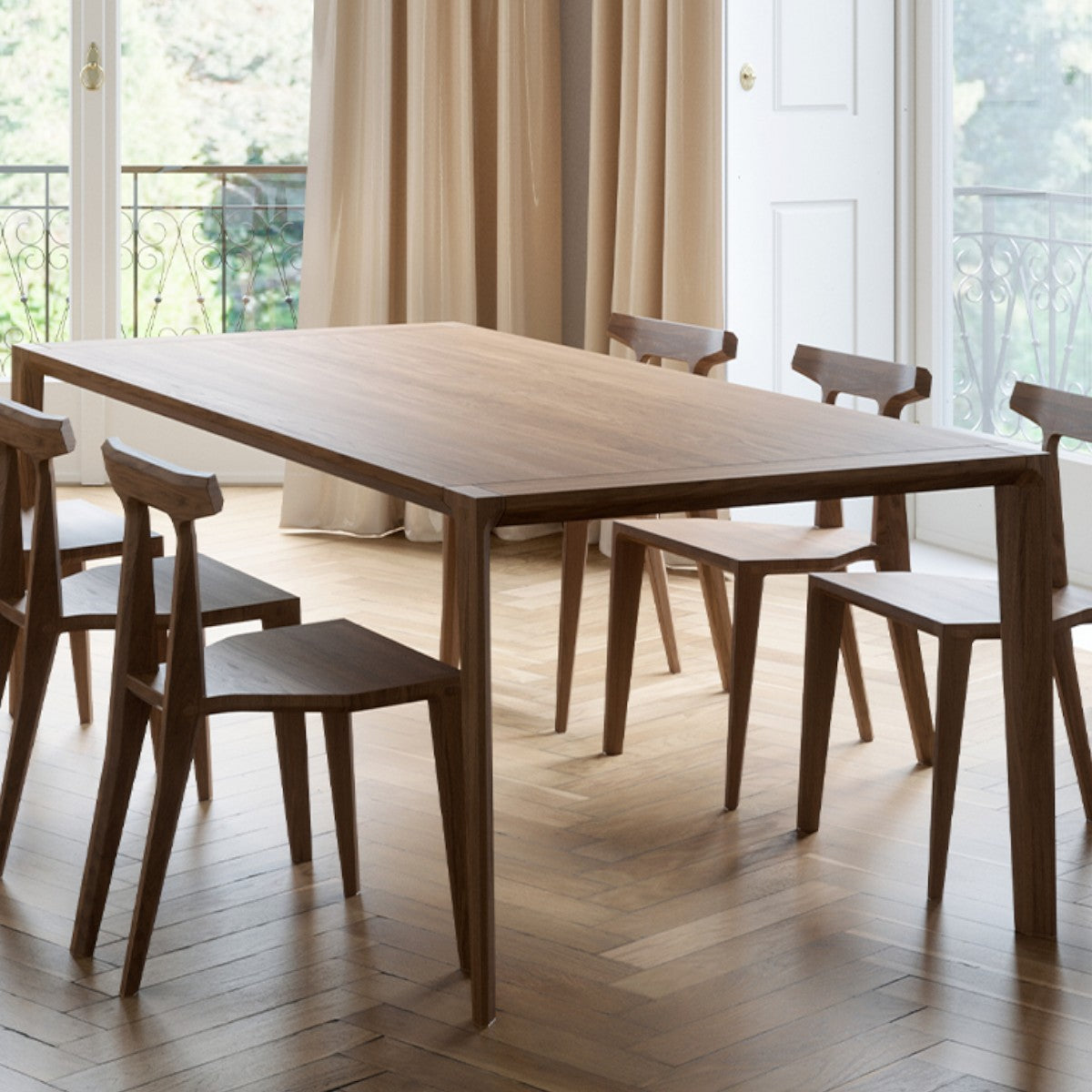 Naava Walnut Wood Dining Table 1