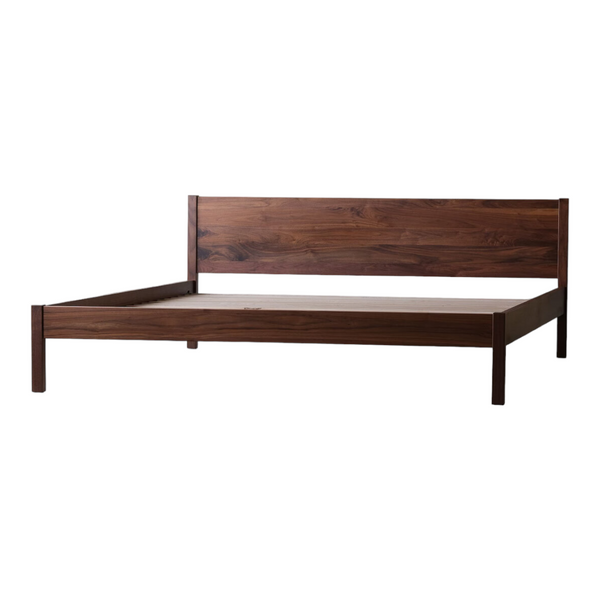 Ahti Walnut Wood King Size Bed 2