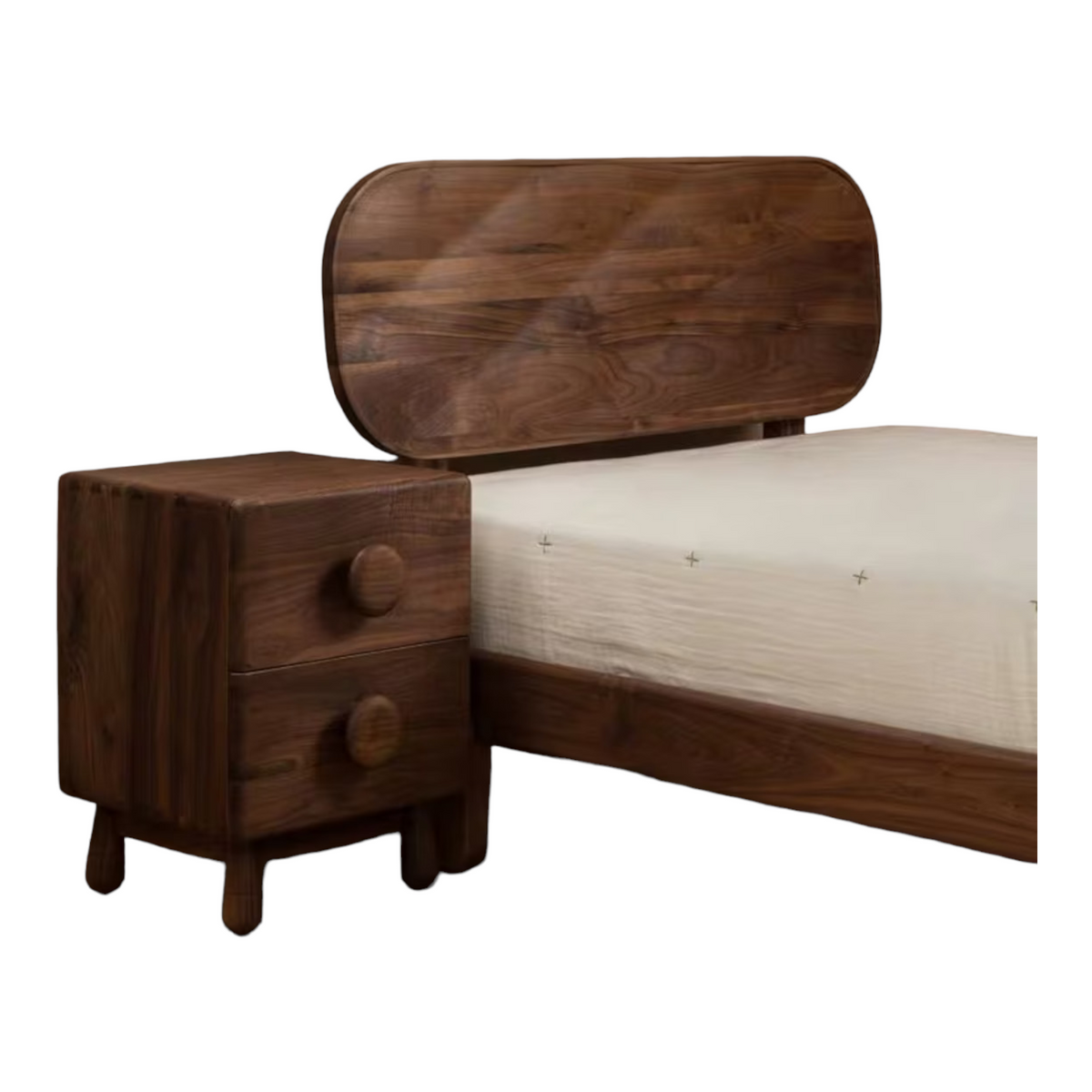 Aase Walnut Wood Bed