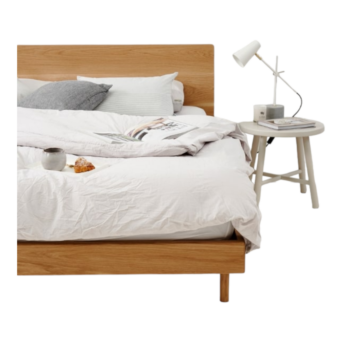 Aasiya Oak Wood Bed