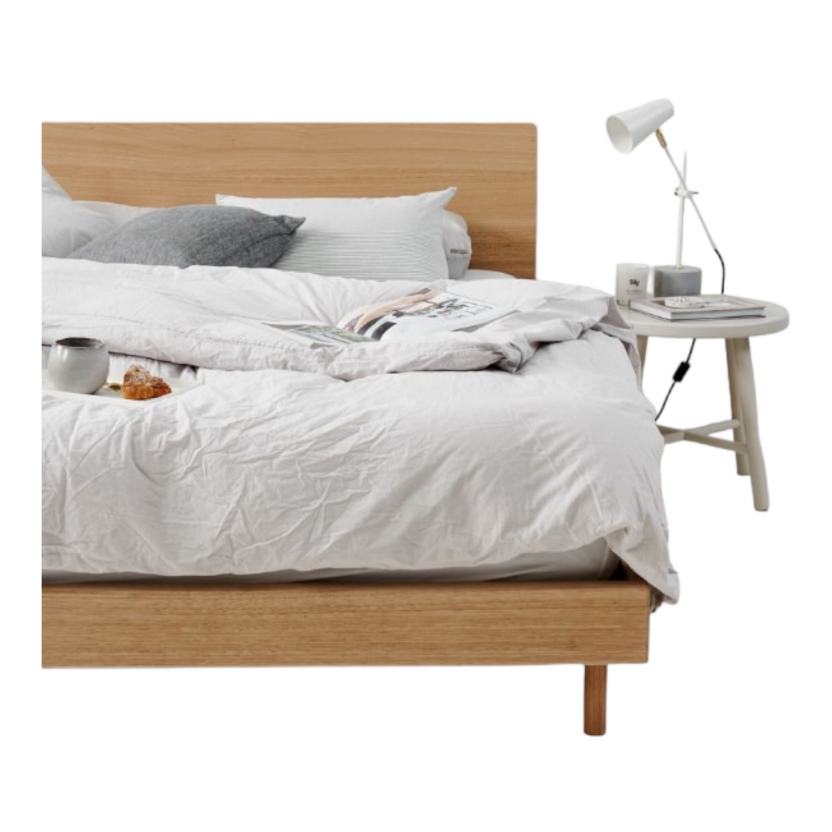 Aasiya Oak Wood Bed