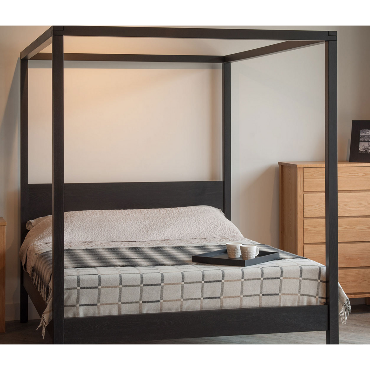 Aico Oak Wood Poster Bed