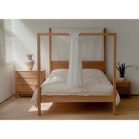 Aida Oak Wood Poster Bed