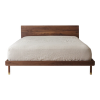 Akos Walnut Wood Bed