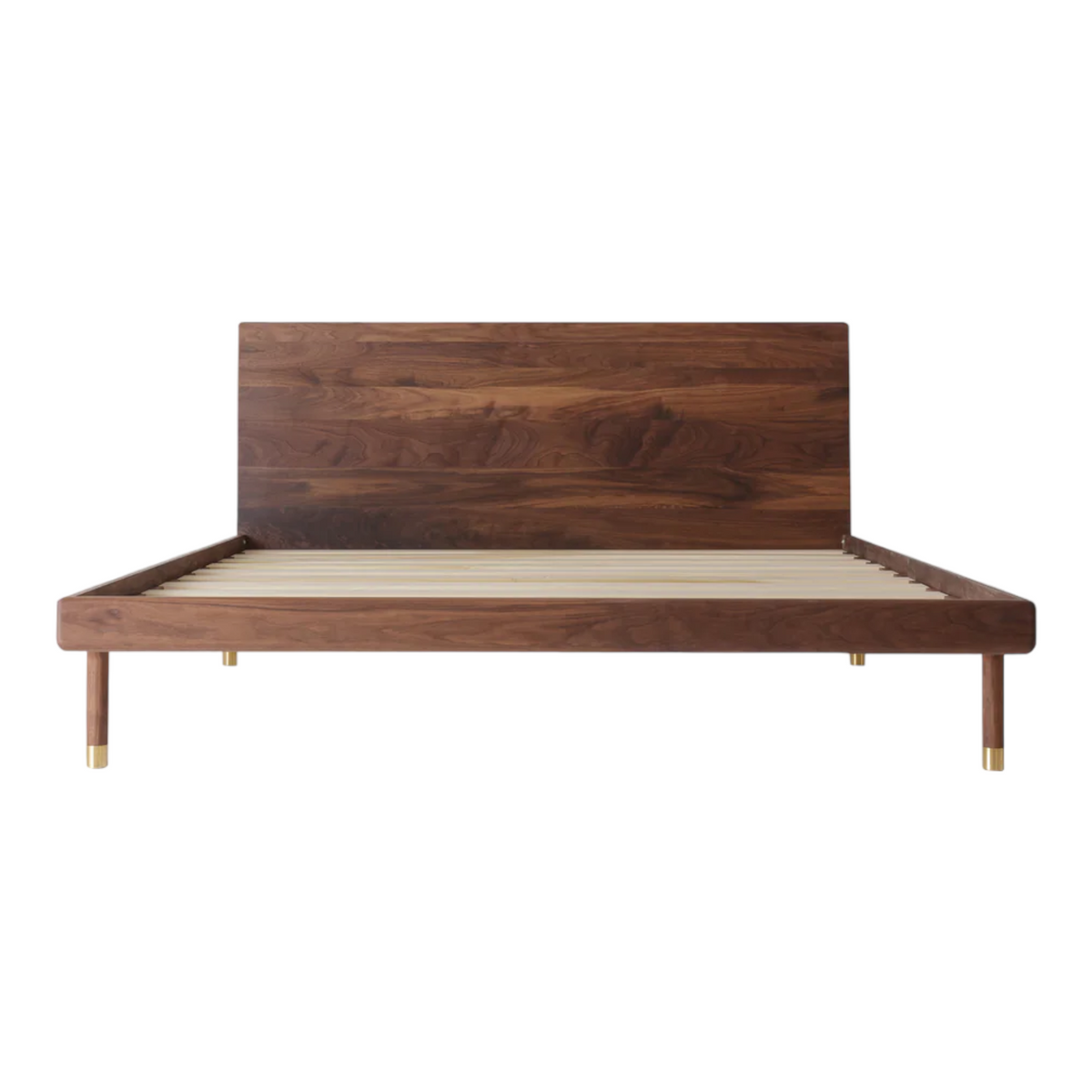 Akos Walnut Wood Bed