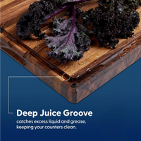 Nismaaya Large Thick Edge Grain Walnut Wood Cutting Board with Non-Slip Feet